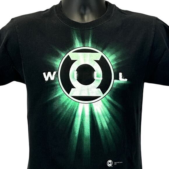 Green Lantern Will T Shirt Graphitti DC Comics Comic Book 2009 Black Tee S Small - Picture 1 of 7